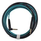 Cabo P10 + P10 90º Instrumento 3.05m 0.40mm Azul Turquesa Cabo P10 + P10 90º Instrumento 3.05m 0.40mm Azul Turquesa