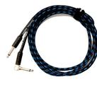 Cabo P10 X P10 L (90) -- 4,57 metros (15FT) -- Santo Angelo -- Acabamento em Tecido -- AZUL c/ PRETO . Cabo P10 X P10 L (90) -- 4,57 metros (15FT) -- Santo Angelo -- Acabamento em Tecido -- AZUL c/ PRETO .