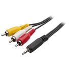Cabo P2 4C + 3 Rca 1,8 Metros Níquel Para DVD Automotivo E TV LED