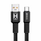 Cabo para carregamento 3.1A Tipo C Hrebos HS-084 Futuristic Turbo 1m Preto Carregamento Rápido Resistente
