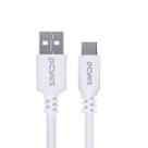 Cabo para Celular USB a 2.0 para USB Tipo C 1 Metro Branco - PUACB-01