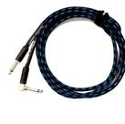 Cabo para guitarra P10 X P10 L (90) -- 3,05 metros (10FT) -- Santo Angelo -- Acabamento em Tecido --Azul c/ Preto--TX L Cabo para guitarra P10 X P10 L (90) -- 3,05 metros (10FT) -- Santo Angelo -- Acabamento em Tecido --Azul c/ Preto--TX L