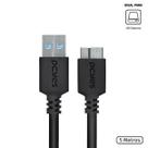 Cabo Para Hd Externo Usb A 3.0 Macho Para Micro Usb B 3.0 (10 Pinos) Macho 28awg Puro Cobre 5 Metros - Puamcm3-5