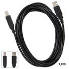 Cabo Para Impressora 1,8mt USB-A Macho USB-B Macho 2.0 Preto