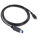 Cabo para Impressora USB Tipo C para USB B 3.0 1 Metro Preto - P3UCBP-1