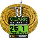 Cabo para Instrumento GEARit 7,5 m 1/4" Macho para Macho Cabo para Instrumento GEARit 7,5 m 1/4" Macho para Macho