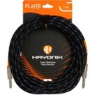 Cabo Para Instrumento Têxtil Hayonik Player P10 7m Preto/Azul Cabo Para Instrumento Têxtil Hayonik Player P10 7m Preto/Azul