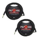 Cabo para instrumentos de guitarra Pig Hog PC-H10BKR 10 pés 1/4, pacote com 2