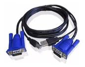 Cabo para KVM Lotus, Vga + Usb 1.5Metros, Tipo A para B, 4Pin