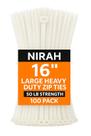Cabo pesado Zip Ties Nirah Heavy Duty de 16 polegadas, branco transparente x100 Cabo pesado Zip Ties Nirah Heavy Duty de 16 polegadas, branco transparente x100