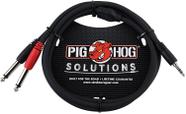 Cabo Pig Hog PB-S3410 de 3,5 mm estéreo para mono duplo 1/4 de 3 m
