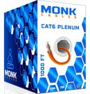 Cabo Plenum MONK CABLES CAT6 1000 pés UTP 23AWG 550 MHz Laranja