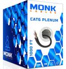Cabo Plenum MONK CABLES CAT6 1000 pés UTP 23AWG 550 MHz preto