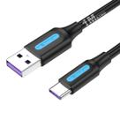 Cabo Rápido Tipo C USB A Transf Dados Turbo 5a Vention 1m