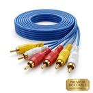 Cabo rca 3+3 premium fbg-915 áudio e vídeo hi-fi com conectores reforçados 2m