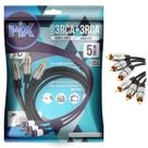 Cabo RCA 3 + 3 RCA Plug Metal Uso Áudio Vídeo Para TV Projetor Conversor E Eletrônicos 5 M 0180752
