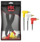 Cabo rca 90 graus - 3 rca + 3 rca - 1.8 metros - gold