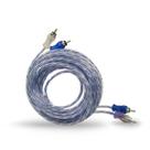 Cabo RCA Azul/Prata Transparente 4MM 5M Svart Revestimento Em Pvc Plugs De Metal Banhados A Níquel Tech One Cabo RCA Azul/Prata Transparente 4MM 5M Svart Revestimento Em Pvc Plugs De Metal Banhados A Níquel Tech One