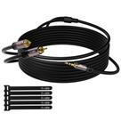 Cabo RCA de 3,5 mm para RCA com 15 m, 2 machos RCA para áudio estéreo auxiliar