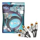 Cabo RCA Fitz 5m - 3RCA x 3RCA metálico