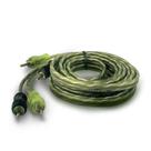 Cabo Rca Injetado Series 200 Pro 4mm 3m para Som Automotivo Slim Verde Translúcido Technoise