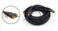 Cabo RCA x RCA com fio terra 2 vias 5m 2RCAT-5 Vinik