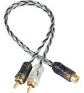 Cabo rca y injetado azul prata transparente 4mm 2 machos 1 femea svart Cabo rca y injetado azul prata transparente 4mm 2 machos 1 femea svart
