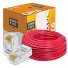 Cabo Rede 50m Furukawa Soho Plus Cat6 Vermelho + 20 Conector