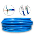 Cabo Rede Cobre Puro 15 Metros 15m CAT6 Azul Área Externa Dupla Capa Blindado F UTP LAN CMX 23AWG