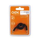 Cabo Retrátil de Audio Oex CB400 80cm Plugue de 3.5mm
