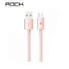 Cabo Rock Space Metal & Couro Micro Usb 100cm Com Led