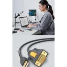 Cabo Serial USB DB9 p/ RS232 1.5m Cinza Rápido