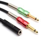 Cabo SiYear TRS Stereo Feminino de 1/4 de polegada para Dual TS Mono de 1/4 de polegada