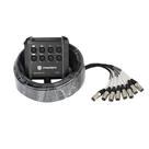 Cabo Snake PRORECK PR-8 de 8 canais XLR de 50 pés para gravação ao vivo