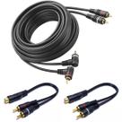 Cabo Som Automotivo Rca 5 Metros + 2 Cabos Y Carro P/ Modulo
