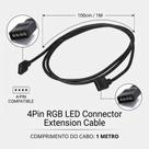 Cabo Splitter Led 4 Pinos 1 Metro Padrao RGB 12v Prolongador Para Iluminacao Quarto E Sala Cabo Splitter Led 4 Pinos 1 Metro Padrao RGB 12v Prolongador Para Iluminacao Quarto E Sala