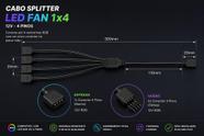 Cabo Splitter Led Fan 1x4 4 Pinos 30cm Divisor Extensor Placa Mae Gabinete Cooler Ventoinha Gamer
