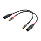Cabo Suanqi XLR macho para RCA macho, 3 pinos, 20 AWG, 30 cm, pacote com 2