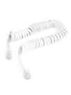 Cabo Telefone Pino Americano 1,8m Espiral Branco