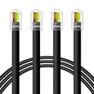 Cabo telefônico NECABLES RJ9 4P4C macho para macho 15 pés preto x2