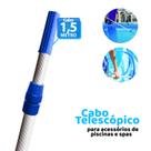 Cabo Telescópico De Alumínio 1,5m Para Acessórios De Piscinas Spas Aspirador Peneira