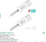 Cabo tipo c / tipo c 2m fca-c2c6 tecido fam Cabo tipo c / tipo c 2m fca-c2c6 tecido fam