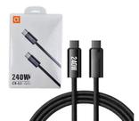 Cabo Tipo C USB-C 240W 48V 5A Turbo 480 mbps para Mac Notebook Celular 1 Metro A'Gold CB-53