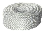 Cabo Torcido 3 Pernas Nylon 6 mm Não Flutuante Branco 30m Cabo Torcido 3 Pernas Nylon 6 mm Não Flutuante Branco 30m