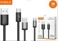 Cabo Turbo Micro USB α Gold C877-1 1m 20W Nylon Reforçado