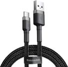 Cabo Type C de carregamento e cabo de transferência de dados da série Baseus Cafule USB A 2A 3 metros cinza preto