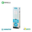 Cabo Type-C para Lightning Emborrachado Turbo PD QC 3.0 20W 1m CB812 Branco Kimaster