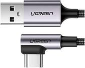Cabo Ugreen USB-A/USB-C 3A 90 US284 1M - Preto Cabo Ugreen USB-A/USB-C 3A 90 US284 1M - Preto