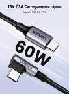 Cabo Ugreen USB-C/USB-C 90 60W US255 1M - Preto