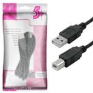 Cabo Usb 2.0 - Usb A Macho + Usb B Macho 2.0 - 2m - Preto 5+